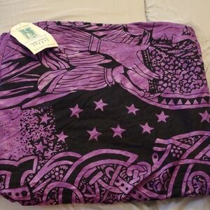 NWT Vintage Funky People Purple & Black Tapestry - "Peace Angel"